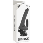 BASECOCK - VIBRATEUR RÉALISTE NOIR TÉLÉCOMMANDE AVEC TESTICULES 20 CM -O- 4 CM – Image 4