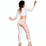 CHILIROSE - CR 3654 TOP & LEGGINS BLANC S/M – Image 2