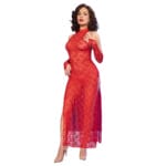 CHILIROSE - CR 4853 ROBE EN DENTELLE ROUGE AVEC GANTS L/XL – Image 5