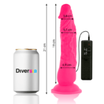 DIVERSIA - DILDO VIBRANT FLEXIBLE ROSE 21 CM -O- 4.9 CM – Image 2