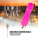 DOLCE VITA - VIBRATEUR RECHARGEABLE TROIS ROSE 7 VITESSES – Image 4