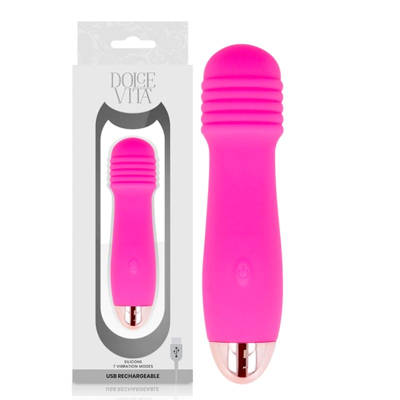 DOLCE VITA - VIBRATEUR RECHARGEABLE TROIS ROSE 7 VITESSES DOLCE VITA - VIBRATEUR RECHARGEABLE TROIS ROSE 7 VITESSES – Image 1