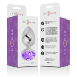 INTENSE - PLUG ANAL EN MÉTAL ALUMINIUM AVEC CRISTAL VIOLET TAILLE L – Image 6