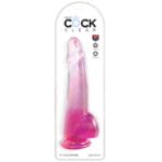 KING COCK - CLEAR GODE  TESTICULES 19 CM ROSE – Image 2