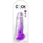 KING COCK - CLEAR PÉNIS RÉALISTE AVEC BOULES 16.5 CM VIOLET – Image 2