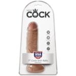 KING COCK - PÉNIS RÉALISTE AVEC BOULES 13.2 CM CARAMEL – Image 6