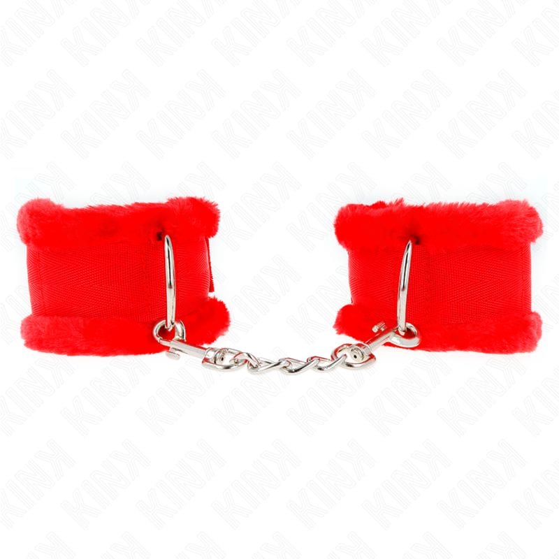 KINK - APPUI-POIGNETS DOUBLÉS DE FOURRURE ROUGE AJUSTABLE 17-31 CM X 7 CM KINK - APPUI-POIGNETS DOUBLÉS DE FOURRURE ROUGE AJUSTABLE 17-31 CM X 7 CM – Image 1