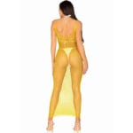 LEG AVENUE - ROBE LONGUE FILET JAUNE TAILLE UNIQUE – Image 4