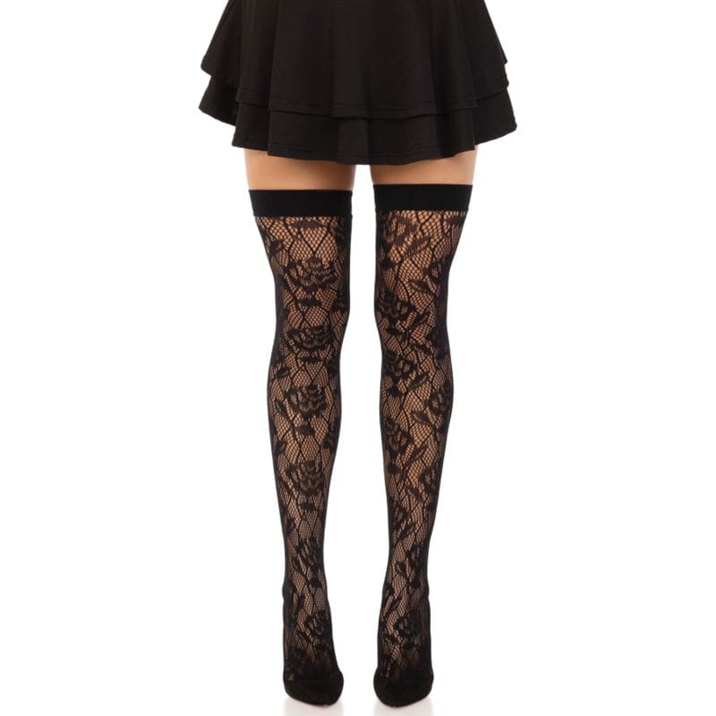 LEG AVENUE - STOCKS NET DE ROSES SAUVAGES NOIR LEG AVENUE - STOCKS NET DE ROSES SAUVAGES NOIR – Image 1