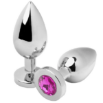 METAL HARD - PLUG ANAL DIAMANT ROSE MOYEN 7,62CM