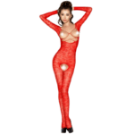 PASSION - FEMME BS031 BODYSTOCKING ROUGE TAILLE UNIQUE