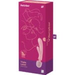 SATISFYER - MASSEUR VIBRATEUR LAPIN TRIPLE LOVER ROSE – Image 7