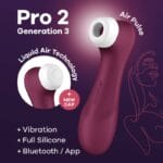 SATISFYER - PRO 2 GENERACIÓN 3 VIN ROUGE BLUETOOTH ET APPLICATION – Image 6