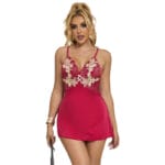 SUBBLIME - 954123 BABYDOLL AVEC DESSIN FLORAL ROUGE S/M – Image 4