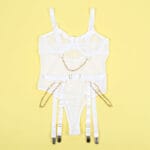 SUBBLIME - 954284 BODY AVEC CHAÎNES + PORTE-JARRETELLES BLANC S/M – Image 6