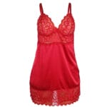 SUBBLIME - BABYDOLL EN SATIN AVEC DENTELLE ROUGE S/M – Image 4